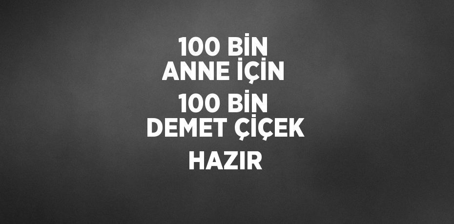 100 BİN ANNE İÇİN 100 BİN DEMET ÇİÇEK HAZIR