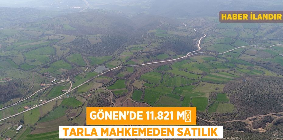 Gönen'de 11.821 m² tarla mahkemeden satılık