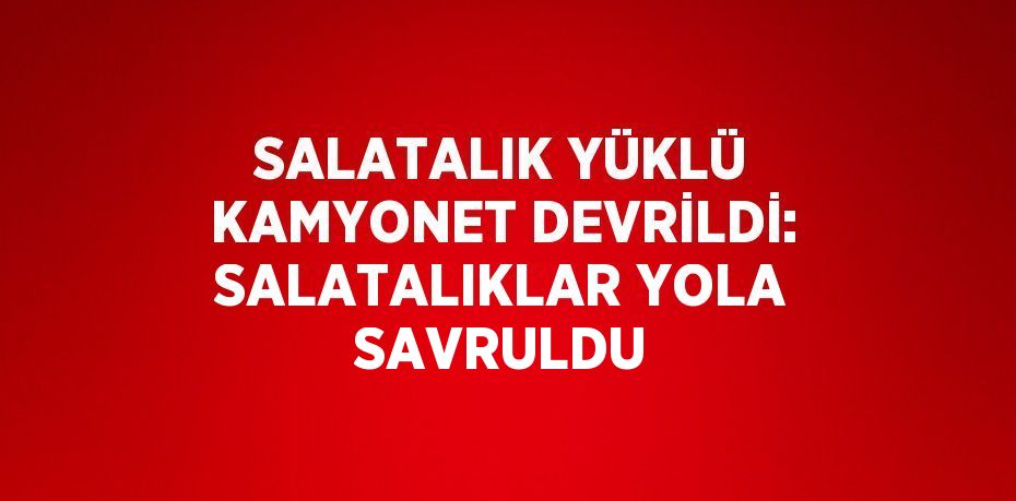 SALATALIK YÜKLÜ KAMYONET DEVRİLDİ: SALATALIKLAR YOLA SAVRULDU