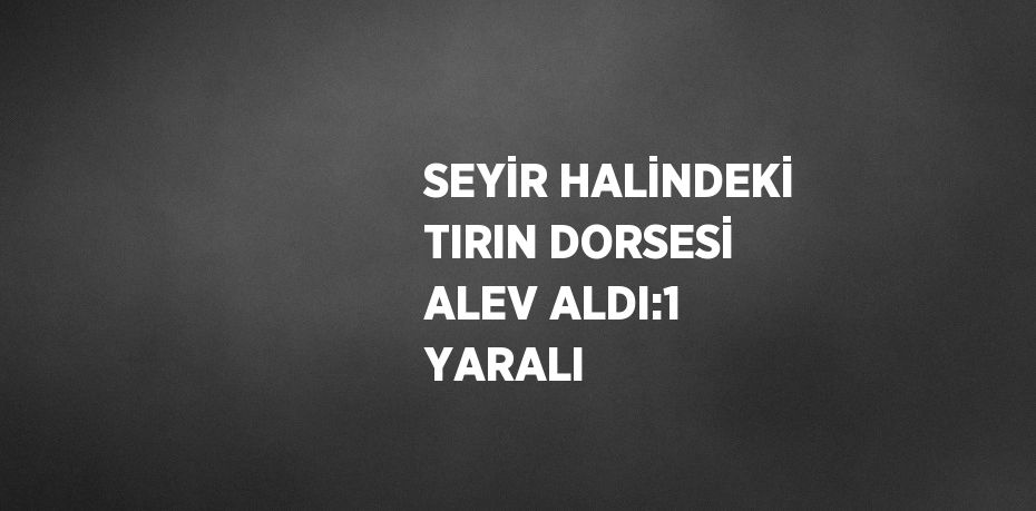 SEYİR HALİNDEKİ TIRIN DORSESİ ALEV ALDI:1 YARALI