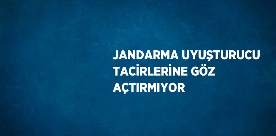 JANDARMA UYUŞTURUCU TACİRLERİNE GÖZ AÇTIRMIYOR
