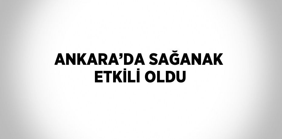ANKARA’DA SAĞANAK ETKİLİ OLDU