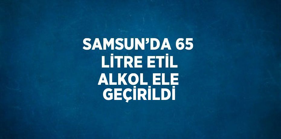 SAMSUN’DA 65 LİTRE ETİL ALKOL ELE GEÇİRİLDİ