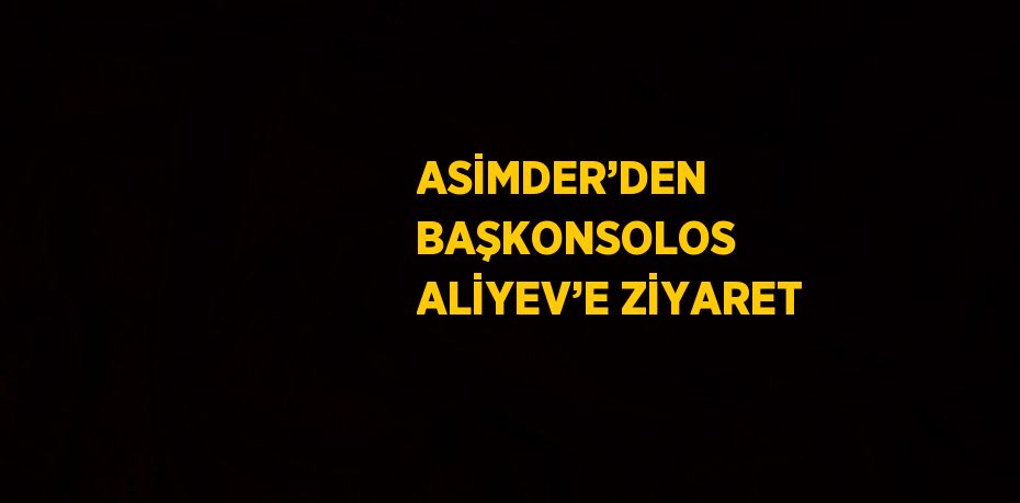 ASİMDER’DEN BAŞKONSOLOS ALİYEV’E ZİYARET