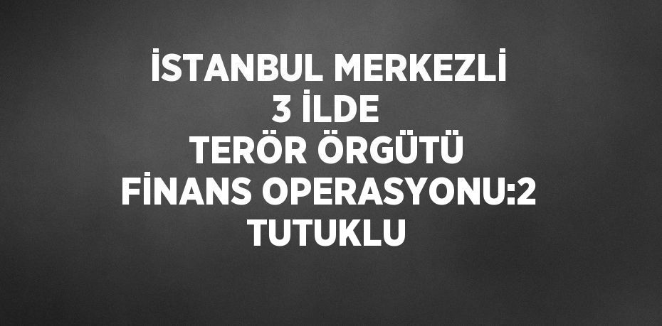 İSTANBUL MERKEZLİ 3 İLDE TERÖR ÖRGÜTÜ FİNANS OPERASYONU:2 TUTUKLU