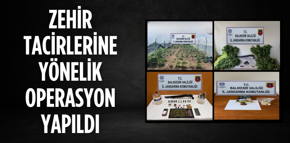 ZEHİR TACİRLERİNE YÖNELİK OPERASYON YAPILDI