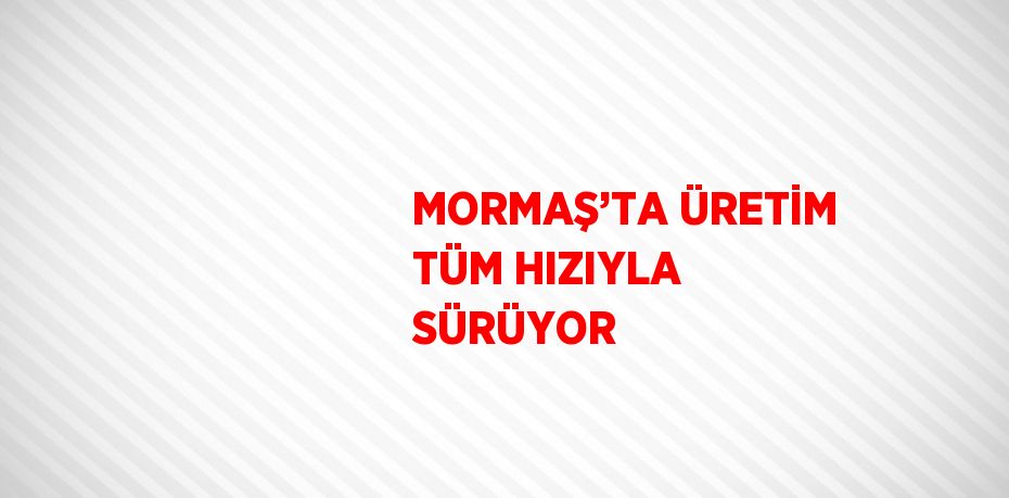 MORMAŞ’TA ÜRETİM TÜM HIZIYLA SÜRÜYOR