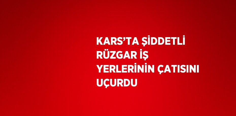 KARS’TA ŞİDDETLİ RÜZGAR İŞ YERLERİNİN ÇATISINI UÇURDU