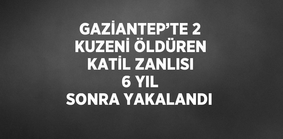 GAZİANTEP’TE 2 KUZENİ ÖLDÜREN KATİL ZANLISI 6 YIL SONRA YAKALANDI