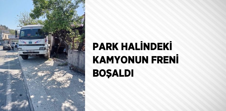 PARK HALİNDEKİ KAMYONUN FRENİ BOŞALDI