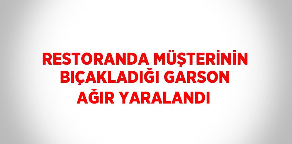 RESTORANDA MÜŞTERİNİN BIÇAKLADIĞI GARSON AĞIR YARALANDI