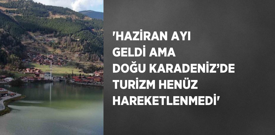 'HAZİRAN AYI GELDİ AMA DOĞU KARADENİZ’DE TURİZM HENÜZ HAREKETLENMEDİ'