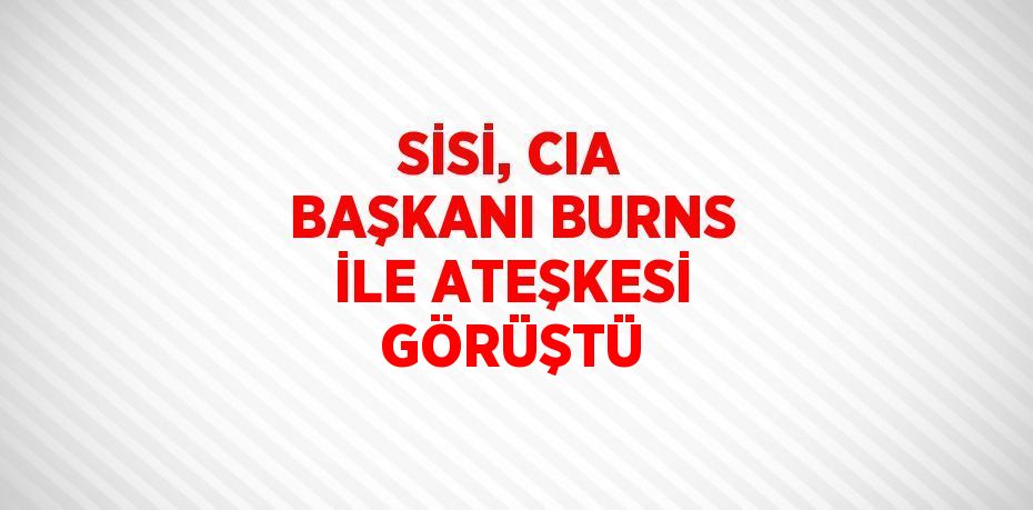 SİSİ, CIA BAŞKANI BURNS İLE ATEŞKESİ GÖRÜŞTÜ