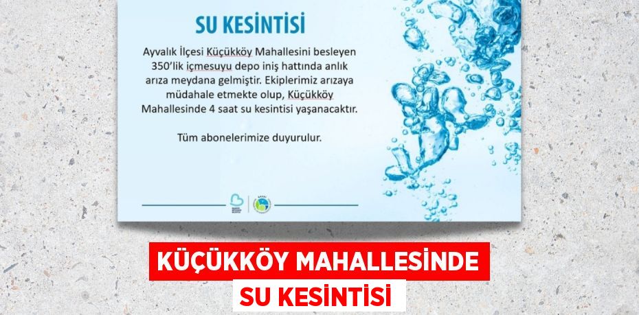 KÜÇÜKKÖY MAHALLESİNDE SU KESİNTİSİ