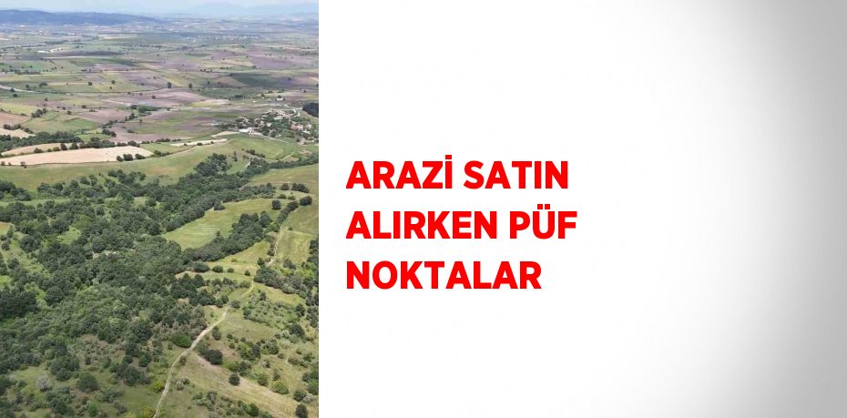 ARAZİ SATIN ALIRKEN PÜF NOKTALAR