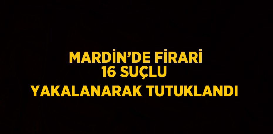 MARDİN’DE FİRARİ 16 SUÇLU YAKALANARAK TUTUKLANDI