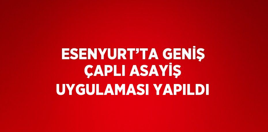 ESENYURT’TA GENİŞ ÇAPLI ASAYİŞ UYGULAMASI YAPILDI