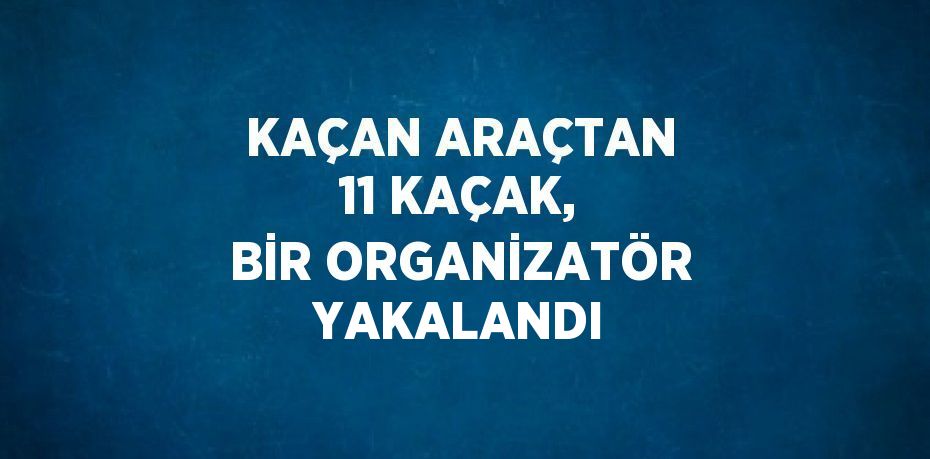 KAÇAN ARAÇTAN 11 KAÇAK, BİR ORGANİZATÖR YAKALANDI