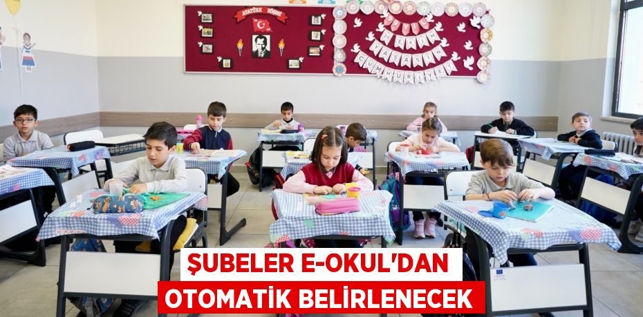 ŞUBELER e-OKUL'DAN OTOMATİK BELİRLENECEK