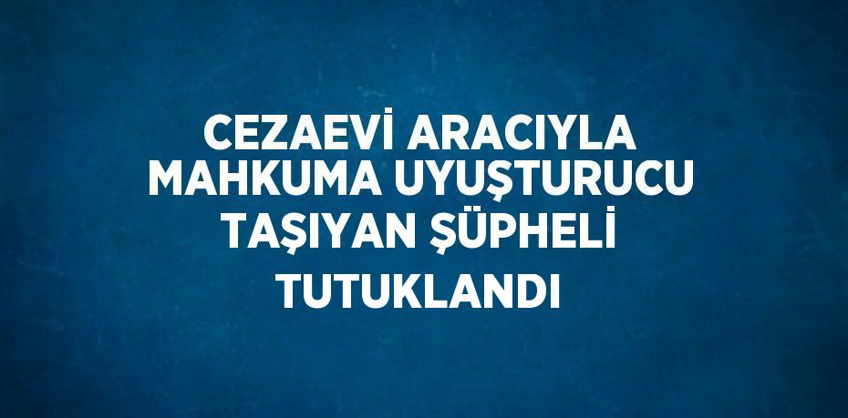 CEZAEVİ ARACIYLA MAHKUMA UYUŞTURUCU TAŞIYAN ŞÜPHELİ TUTUKLANDI