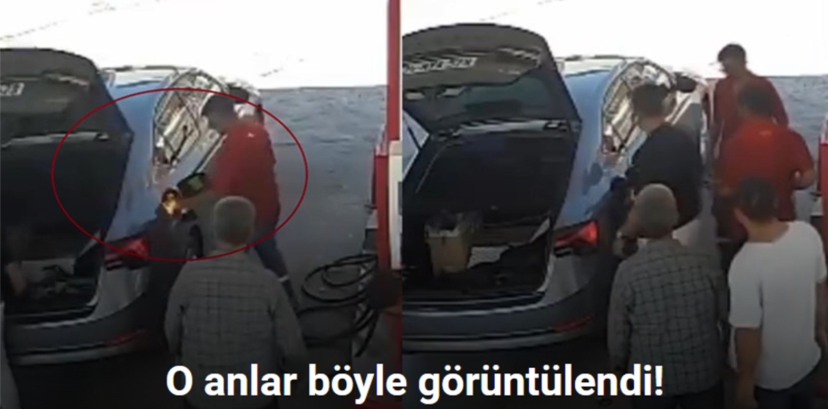 Akaryakıt istasyonunda faciadan dönüldü