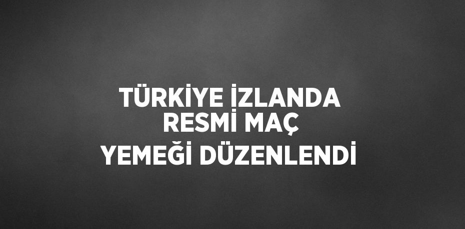 TÜRKİYE İZLANDA RESMİ MAÇ YEMEĞİ DÜZENLENDİ