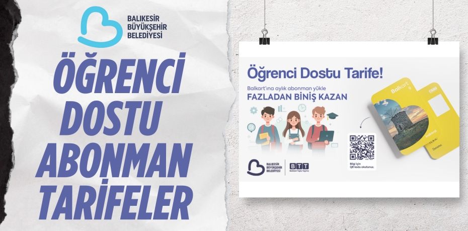 ÖĞRENCİ DOSTU  ABONMAN TARİFELER