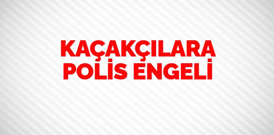 KAÇAKÇILARA POLİS ENGELİ