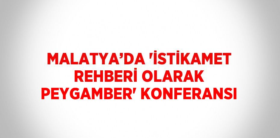 MALATYA’DA 'İSTİKAMET REHBERİ OLARAK PEYGAMBER' KONFERANSI