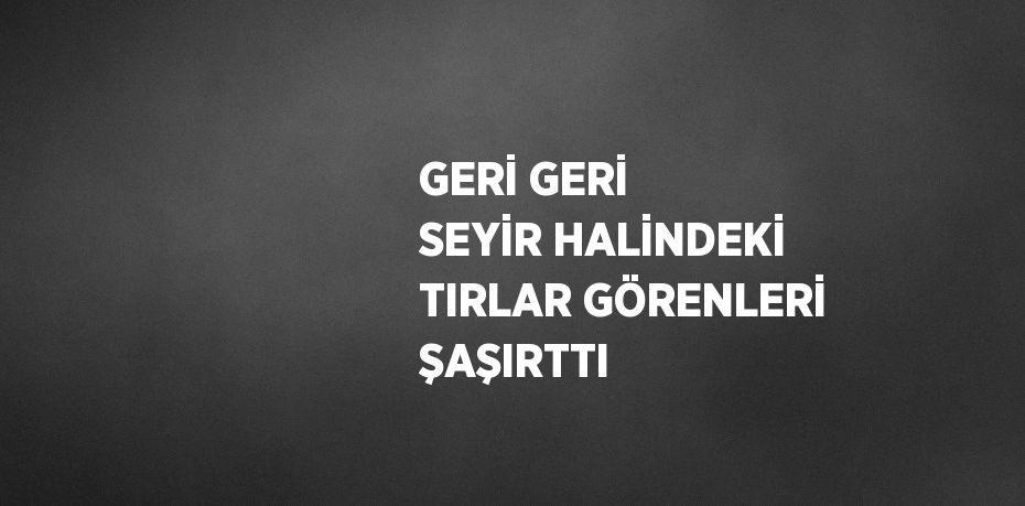 GERİ GERİ SEYİR HALİNDEKİ TIRLAR GÖRENLERİ ŞAŞIRTTI