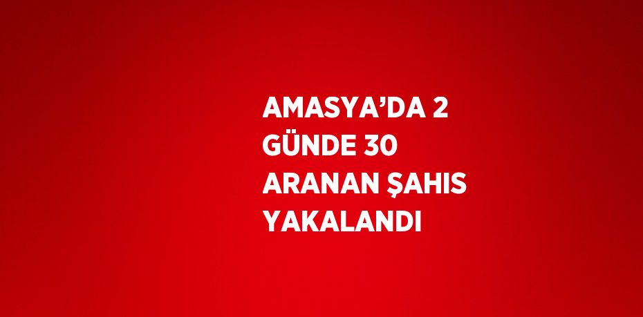 AMASYA’DA 2 GÜNDE 30 ARANAN ŞAHIS YAKALANDI