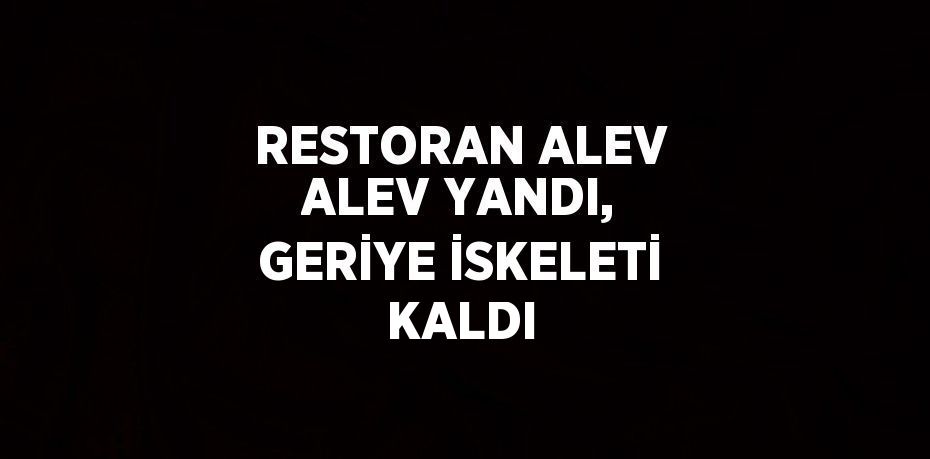 RESTORAN ALEV ALEV YANDI, GERİYE İSKELETİ KALDI