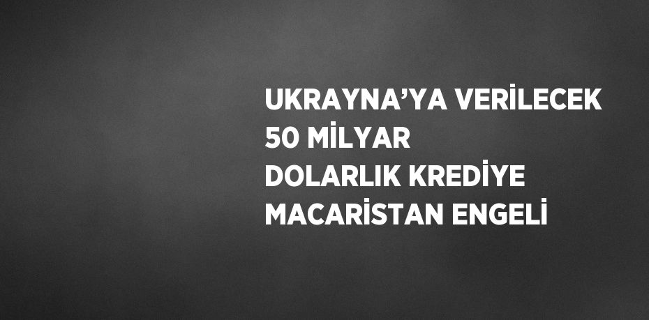 UKRAYNA’YA VERİLECEK 50 MİLYAR DOLARLIK KREDİYE MACARİSTAN ENGELİ