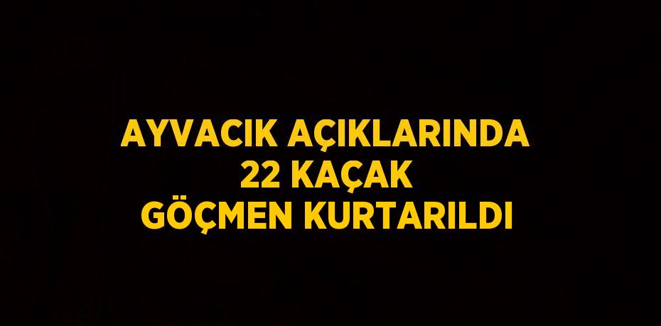 AYVACIK AÇIKLARINDA 22 KAÇAK GÖÇMEN KURTARILDI