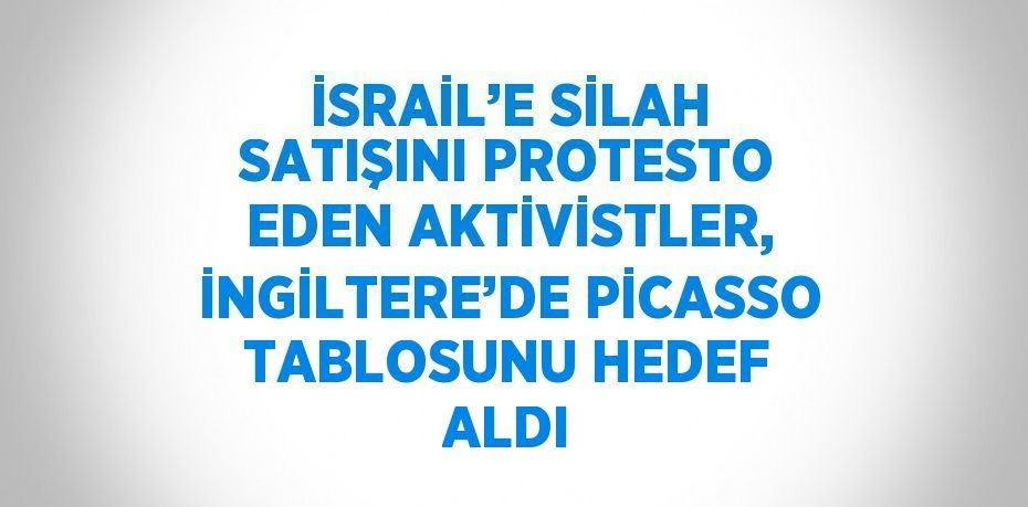 İSRAİL’E SİLAH SATIŞINI PROTESTO EDEN AKTİVİSTLER, İNGİLTERE’DE PİCASSO TABLOSUNU HEDEF ALDI