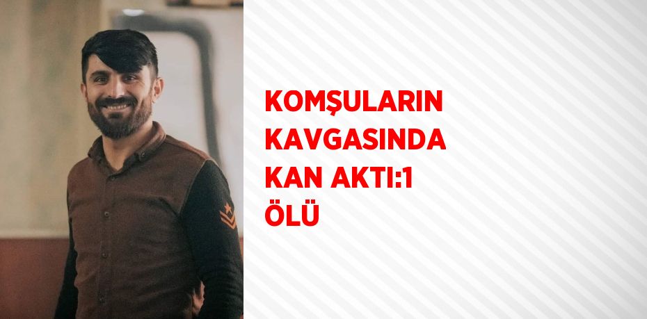 KOMŞULARIN KAVGASINDA KAN AKTI:1 ÖLÜ