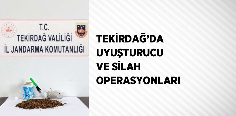 TEKİRDAĞ’DA UYUŞTURUCU VE SİLAH OPERASYONLARI