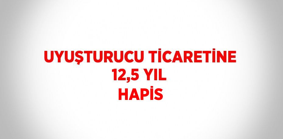 UYUŞTURUCU TİCARETİNE 12,5 YIL HAPİS