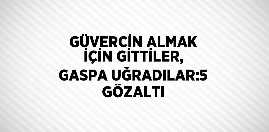 GÜVERCİN ALMAK İÇİN GİTTİLER, GASPA UĞRADILAR:5 GÖZALTI