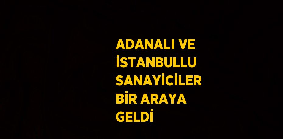 ADANALI VE İSTANBULLU SANAYİCİLER BİR ARAYA GELDİ