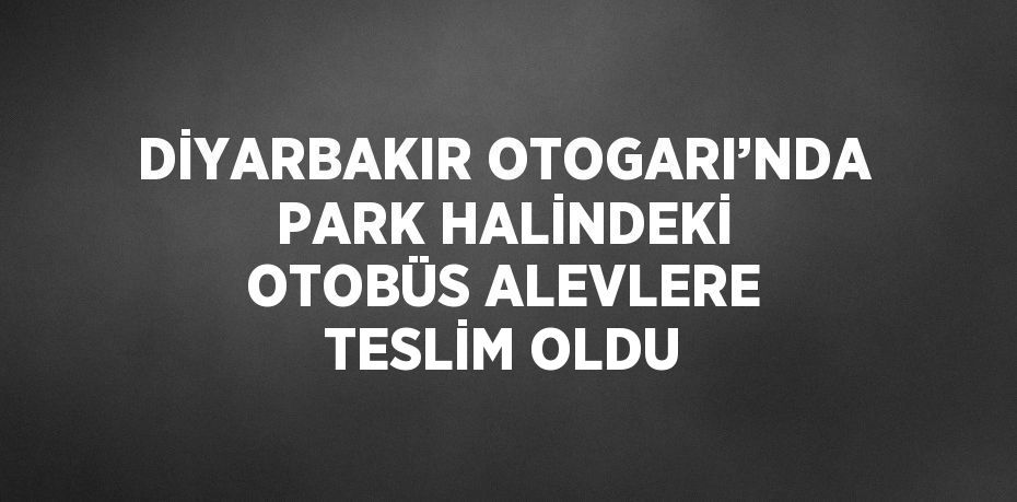 DİYARBAKIR OTOGARI’NDA PARK HALİNDEKİ OTOBÜS ALEVLERE TESLİM OLDU