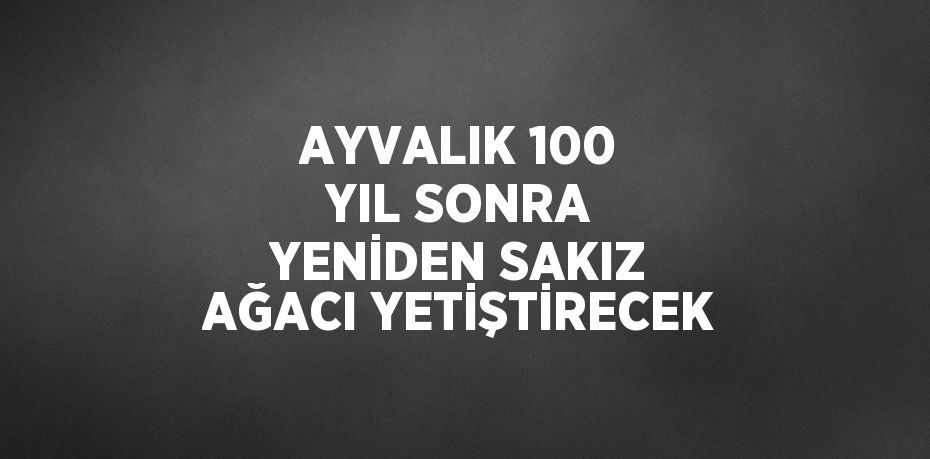 AYVALIK 100 YIL SONRA YENİDEN SAKIZ AĞACI YETİŞTİRECEK