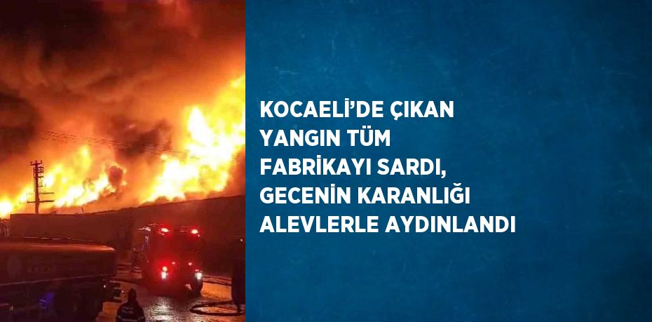 KOCAELİ’DE ÇIKAN YANGIN TÜM FABRİKAYI SARDI, GECENİN KARANLIĞI ALEVLERLE AYDINLANDI