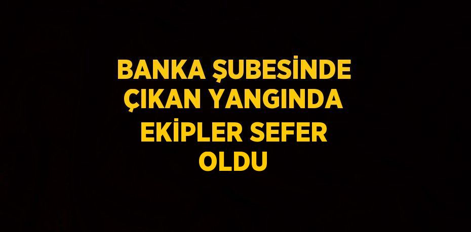 BANKA ŞUBESİNDE ÇIKAN YANGINDA EKİPLER SEFER OLDU