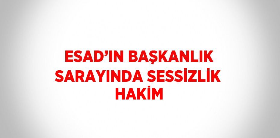 ESAD’IN BAŞKANLIK SARAYINDA SESSİZLİK HAKİM