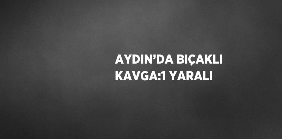 AYDIN’DA BIÇAKLI KAVGA:1 YARALI