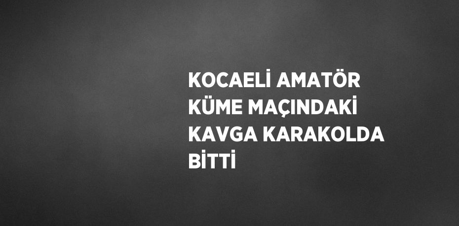 KOCAELİ AMATÖR KÜME MAÇINDAKİ KAVGA KARAKOLDA BİTTİ