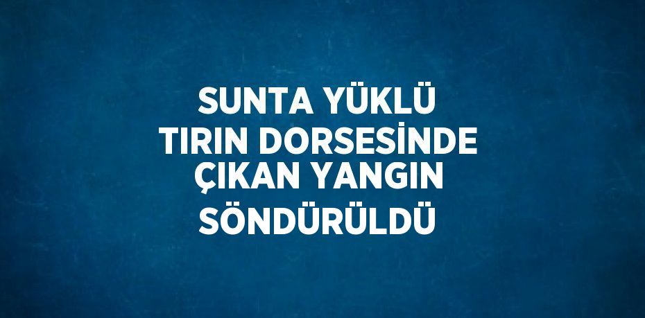 SUNTA YÜKLÜ TIRIN DORSESİNDE ÇIKAN YANGIN SÖNDÜRÜLDÜ