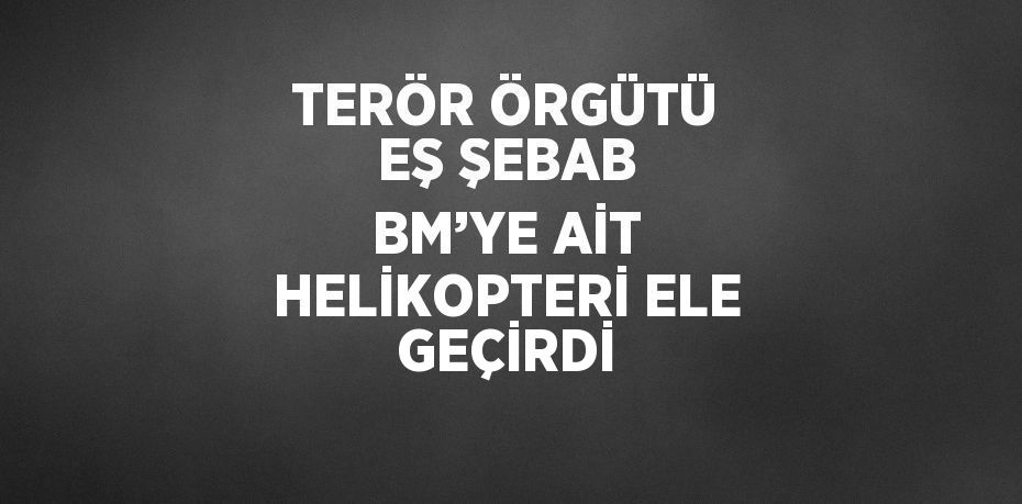 TERÖR ÖRGÜTÜ EŞ ŞEBAB BM’YE AİT HELİKOPTERİ ELE GEÇİRDİ