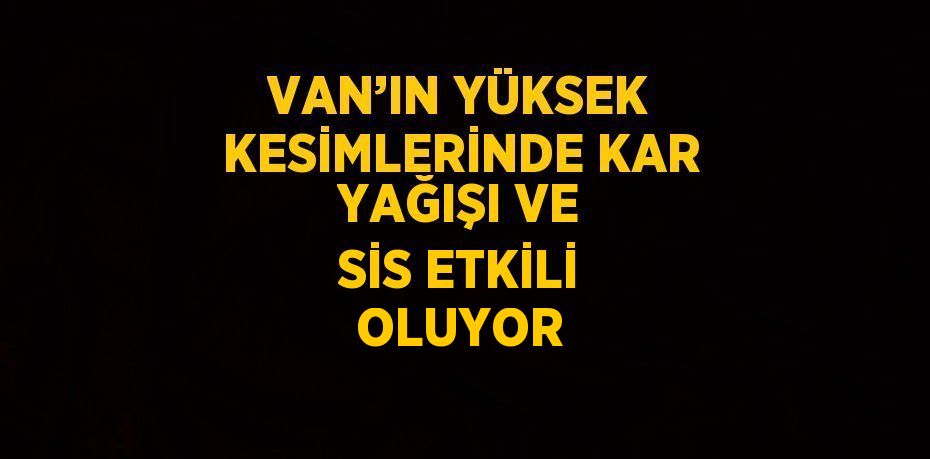 VAN’IN YÜKSEK KESİMLERİNDE KAR YAĞIŞI VE SİS ETKİLİ OLUYOR